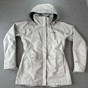 Columbia Omni-Tech Jacket Womens M Waterproof Breathable Hooded Hiking Rain Coat